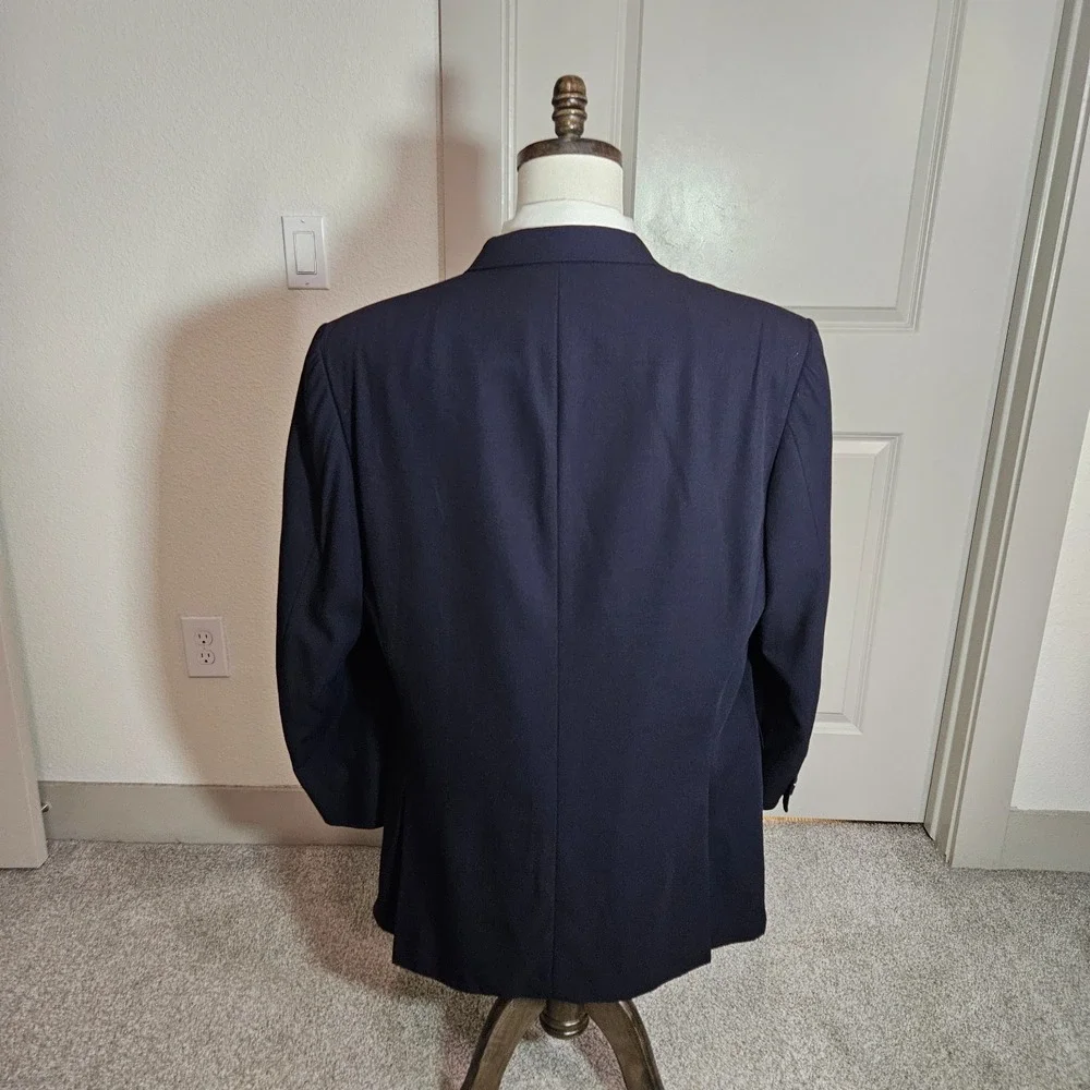 Canali Proposta 44L UK 54L 100% Wool Suit‎ Blazer Jacket Men Dark Navy - Flaw